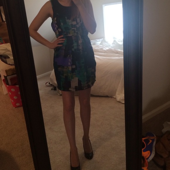 🚫🚫SOLD🚫🚫Colorful dress with mesh collar - Picture 4 of 4