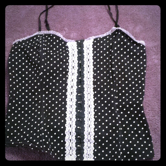 Polka dot corset top