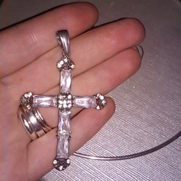 Stunning vintage Diamond cross charm and necklace