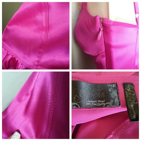 Guess Pink Satin Like Ruffled Mini Dress - Picture 4 of 4