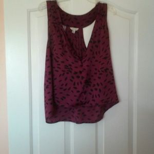 Maroon dotted blouse
