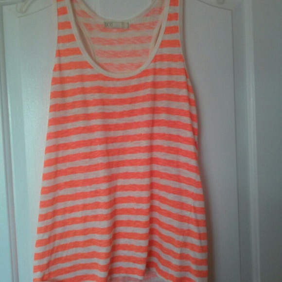 Orange and white striped beach top