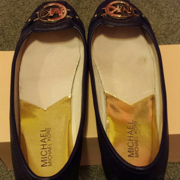 Michael Kors Navy Saffiano Leather Fulton Mocs - Picture 2 of 4