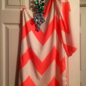 Chevron dress and two bubble necklaces