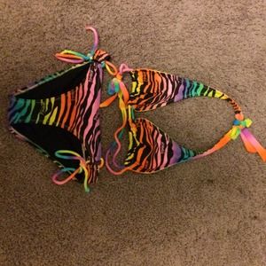 reversible rainbow/zebra bikini