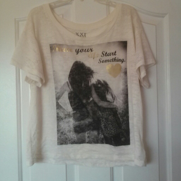 White graphic top