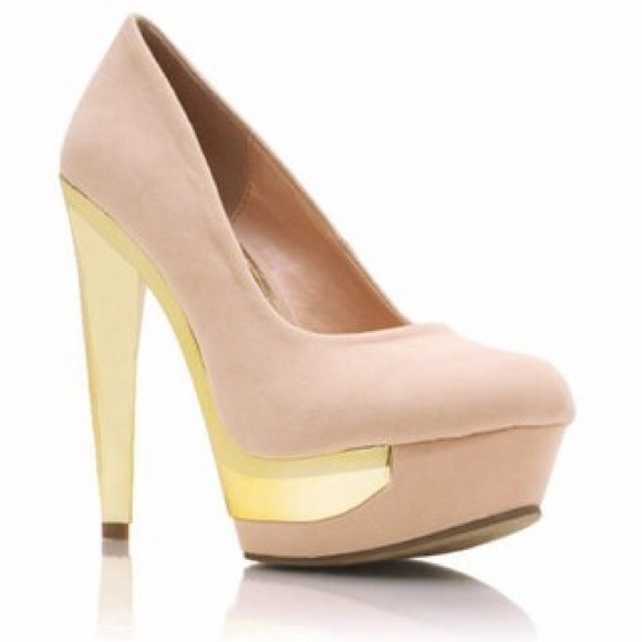 NEW gold heeled beautiful statement pumps - Picture 2 of 4