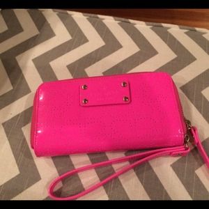 Kate spade pink perforated wristlet