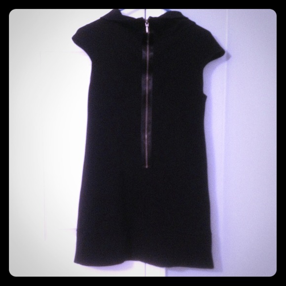 WorkChic black dress with pockets exposed zip XS