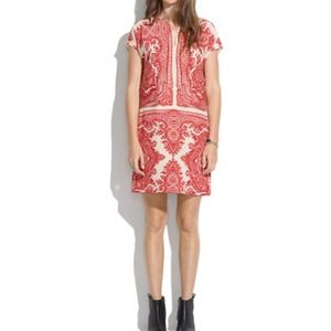 Madewell Silk Red Paisley Tunic Dress