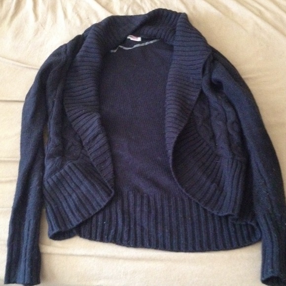 Black open sweater