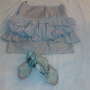 ****REDUCED***Forever 21 silver ruffle skirt