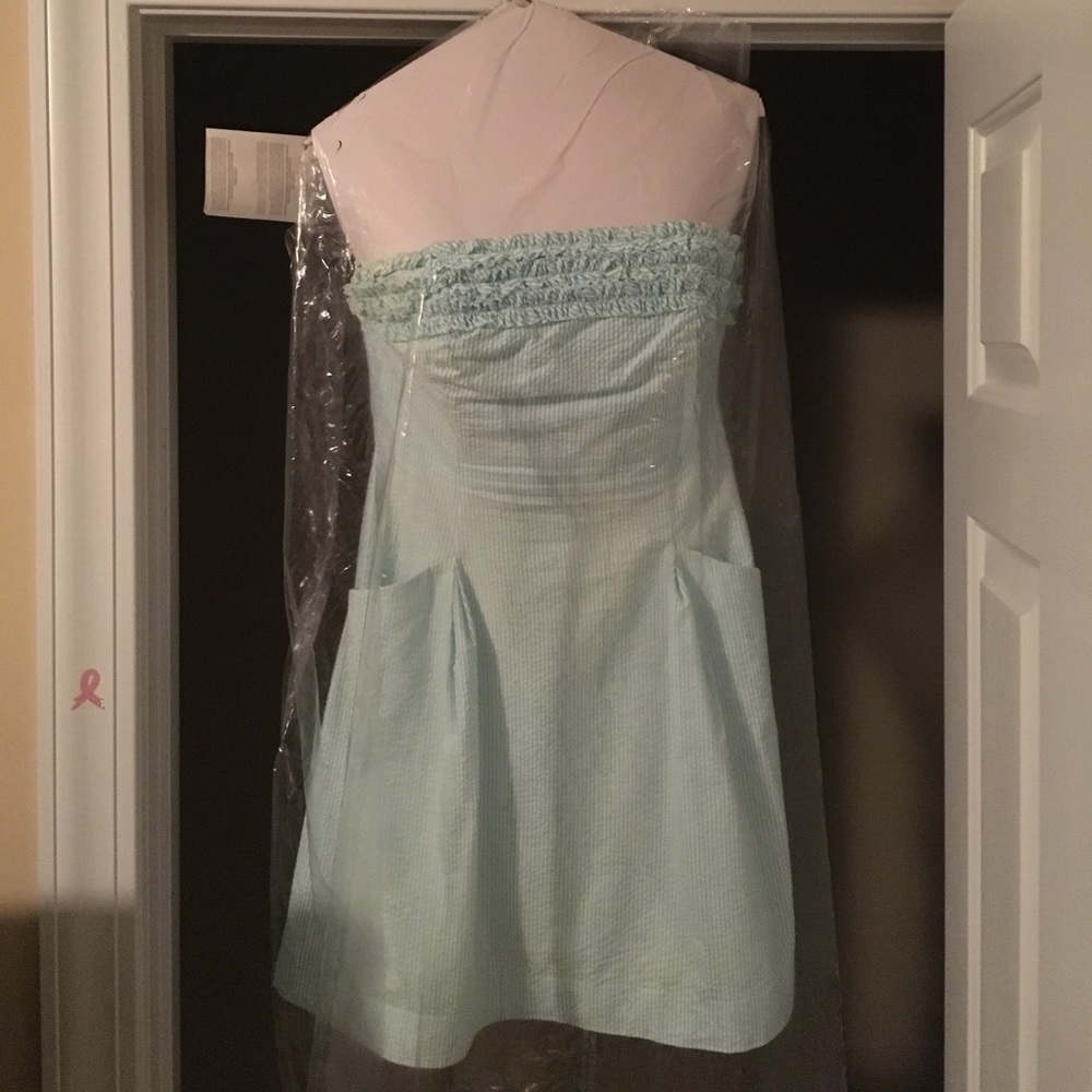 lilly pulitzer ferra shorely blue lucky seersucker - Picture 2 of 2