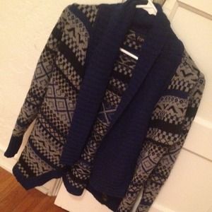 Black and Blue Geo Print Sweater