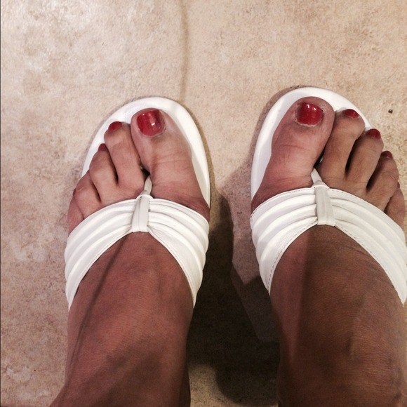 White leather dress sandals-Reduced!💋