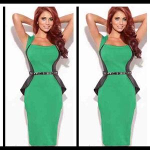 Green and black dress.. Belt not included! :-)