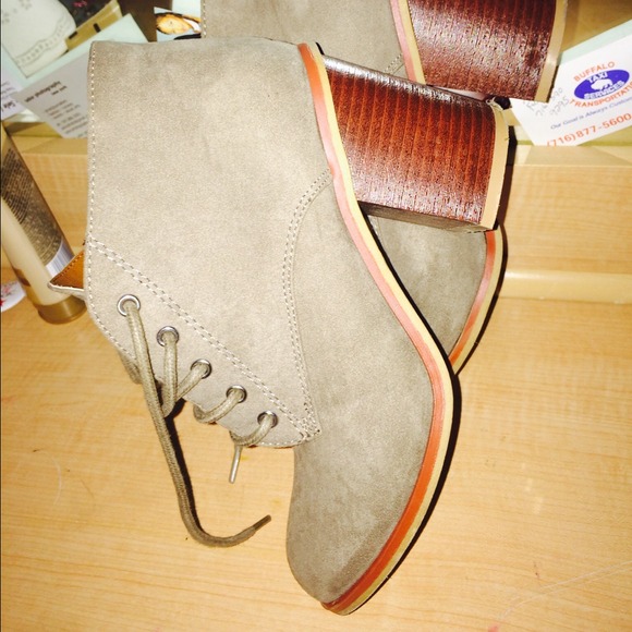 Cute thick heel booties