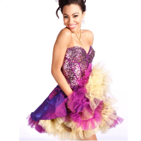 Prom dress purple/gold size 14 flash sale Katy Perry