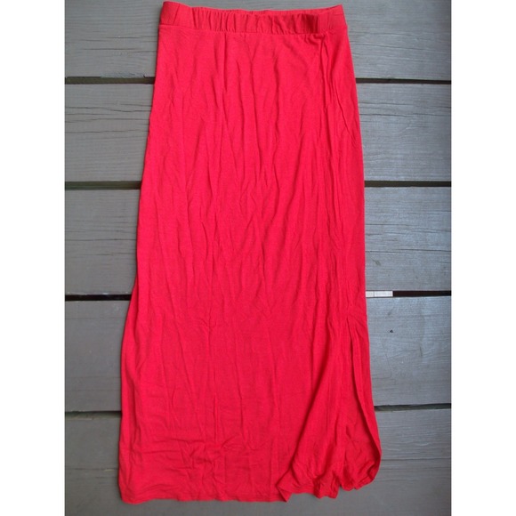 RESERVED Bright red stretchy maxi skirt