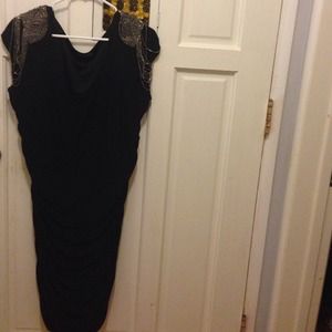 Black dress with embellished beading