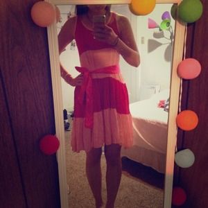 Pink dress with pink ribbon