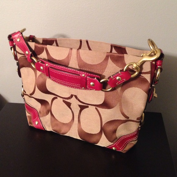 Coach Handbags - Coach Signature Hobo - Red