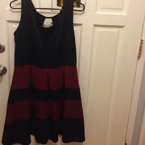 Black and burgandy dress