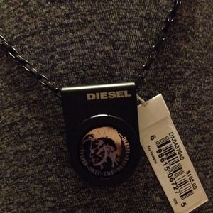 Awesome Black Steel Diesel necklace