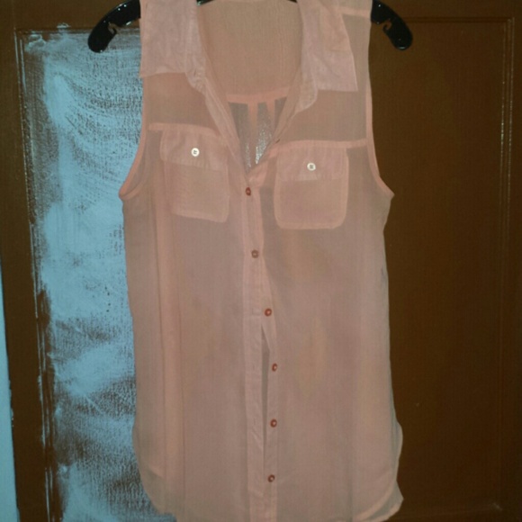 *SOLD Sheer pink top - Picture 1 of 2
