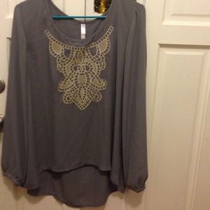 Grey long sleeve blouse