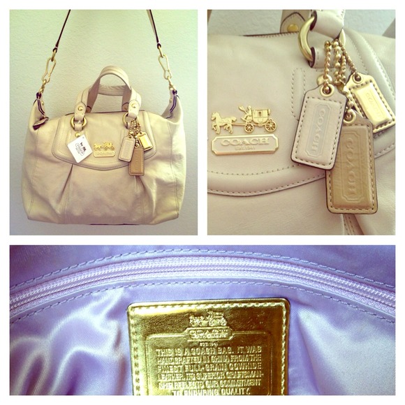 PRICE REDUCED! Coach Ashley Cream Leather Satchel - Picture 1 of 1