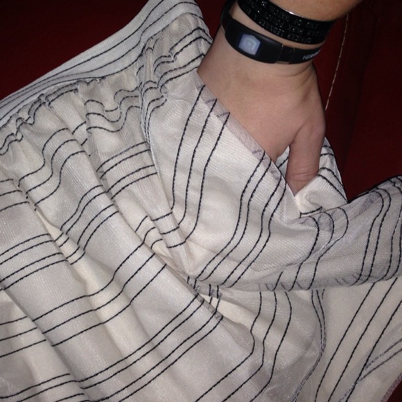 *SALE* BCBG skirt w black stripes & sheer tulle - Picture 2 of 4