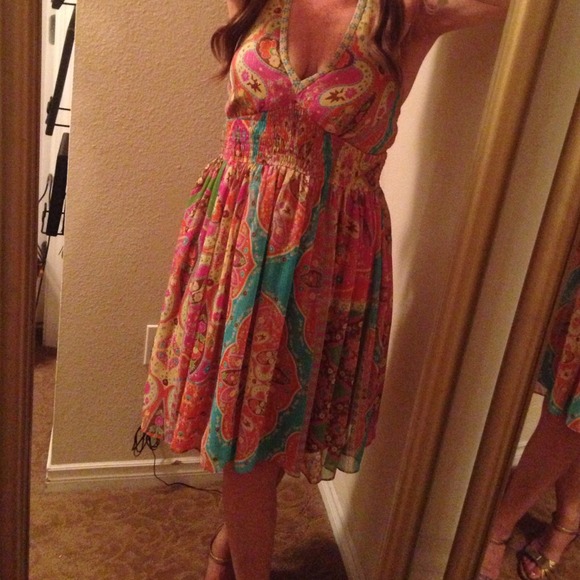 🌹🌹🌹Gypsy Multi-Color Halter Dress