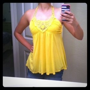 Summery Yellow Halter Top