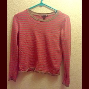 H&M pink and tan striped sweater.