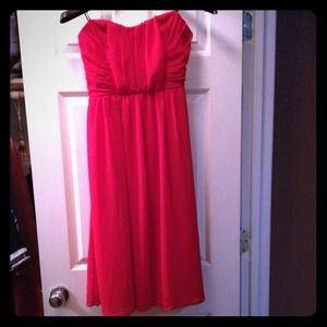 Red midi dress