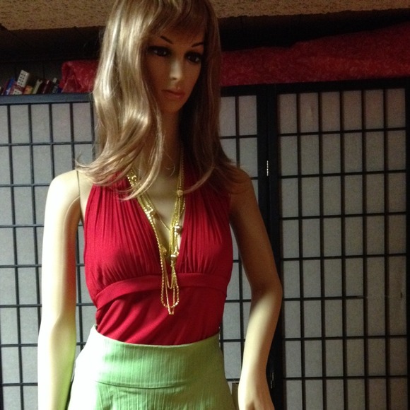 Red halter top