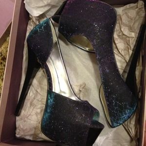 Two tone "NightLife" Peep Toe Platform Pump