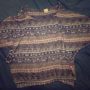 Sheer printed crop top.