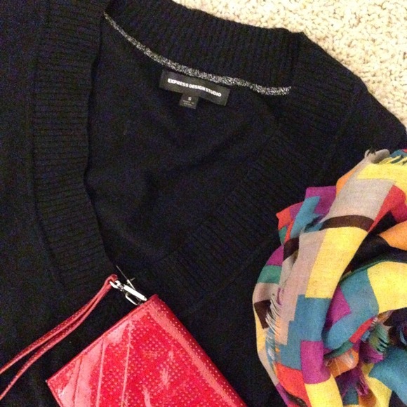 Express. Small black sweater. Deep V neck. ⭐️ - Picture 3 of 3