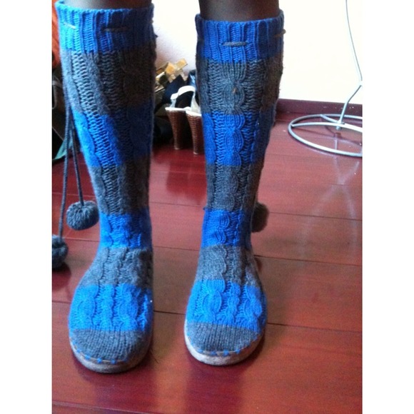 striped slipper boots by pink