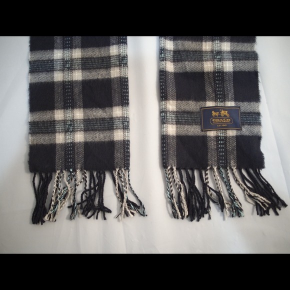 SALE$50 Coach Cashmere Wool Tattersoll scarf wrap