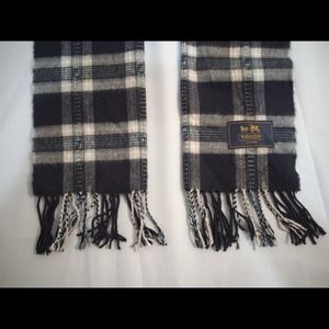 SALE$50 Coach Cashmere Wool Tattersoll scarf wrap