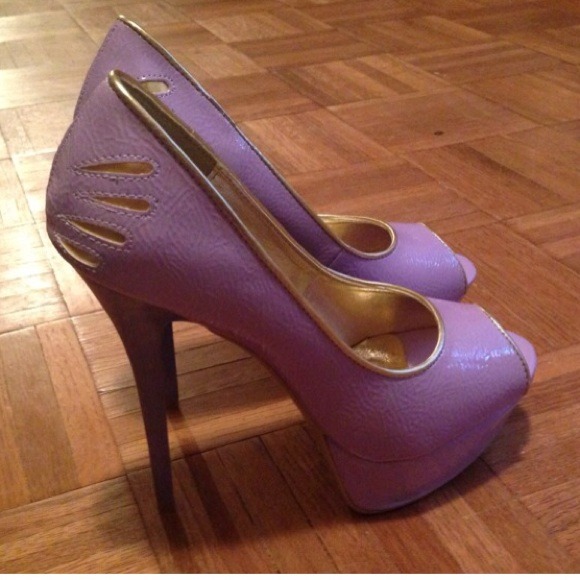 Purple Peep Toe Pump - Picture 2 of 4