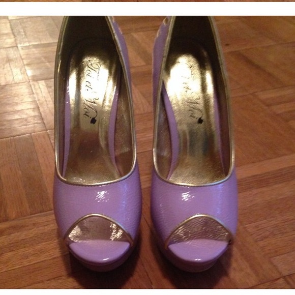 Purple Peep Toe Pump - Picture 3 of 4