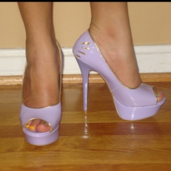 Purple Peep Toe Pump - Picture 4 of 4