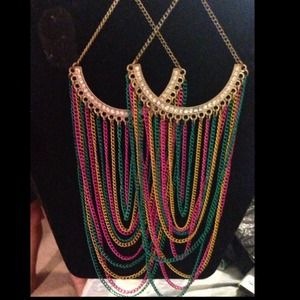 Trendy,Fun,& MODERN multicolored chain earrings!