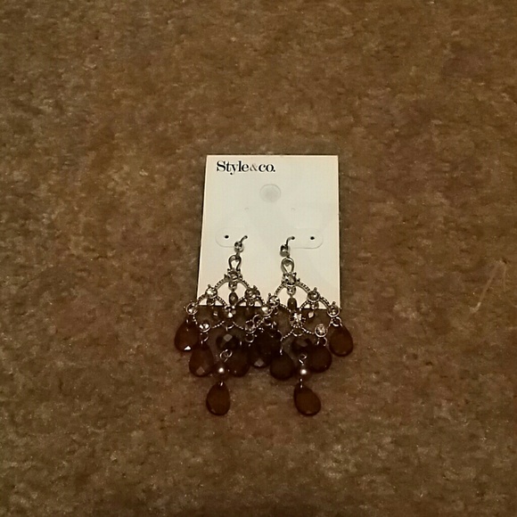 Brown and gold earrings