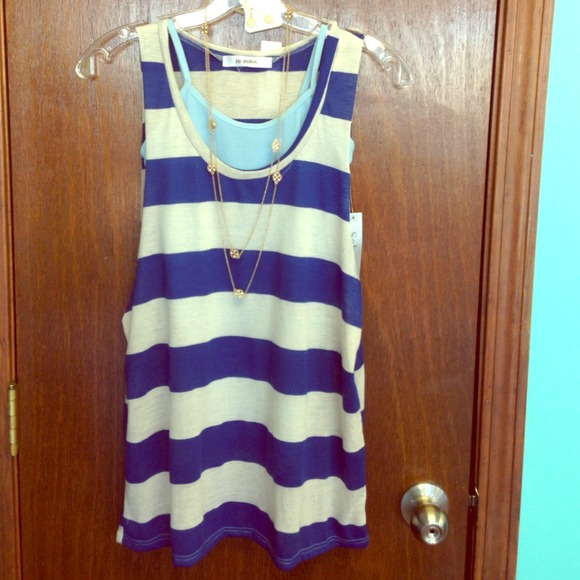 Royal blue and Cream Tank! MANY SIZES!