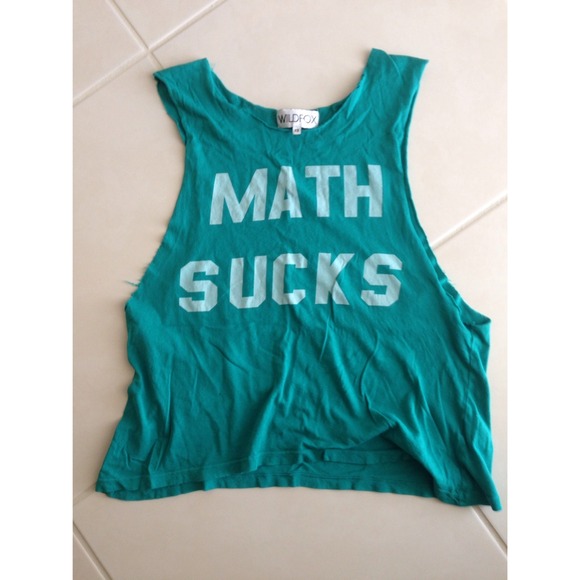 Wildfox burnout tank "math sucks"